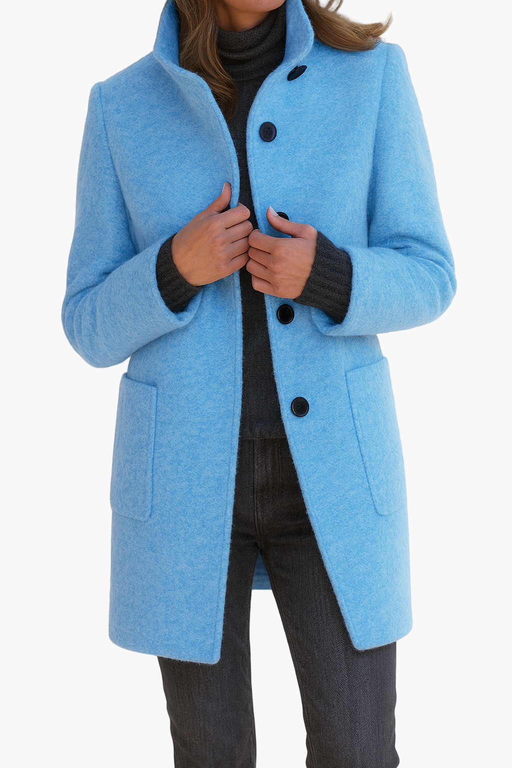 Damen Kurzmantel mit Stehkragen – Eleganter Alltagsmantel für Herbst & Winter