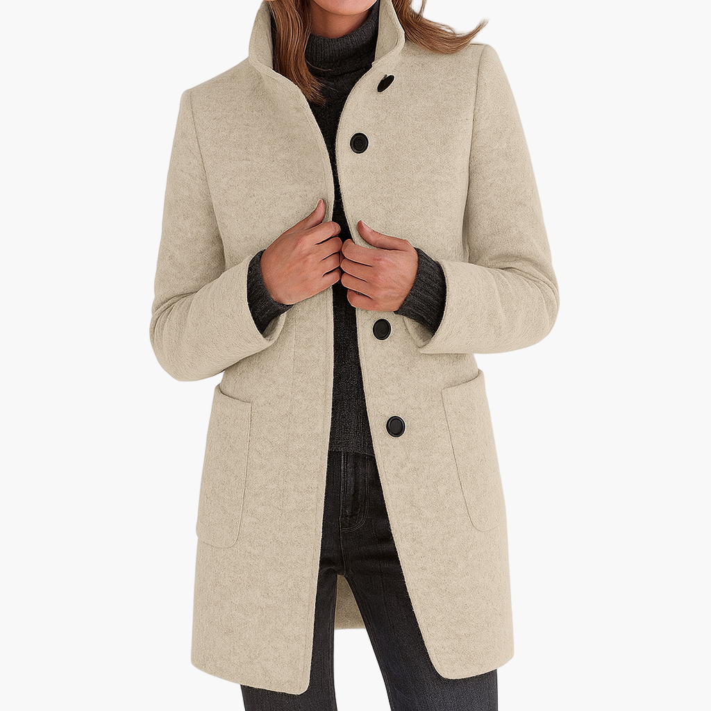 Damen Kurzmantel mit Stehkragen – Eleganter Alltagsmantel für Herbst & Winter