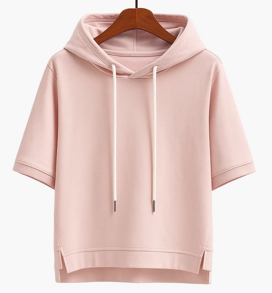 Felpa con cappuccio a maniche corte da donna – Streetstyle moderno per tempo libero & tutti i giorni