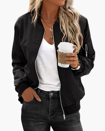 Chaqueta bomber clásica para mujer – Tendencia atemporal para tiempo libre y uso diario