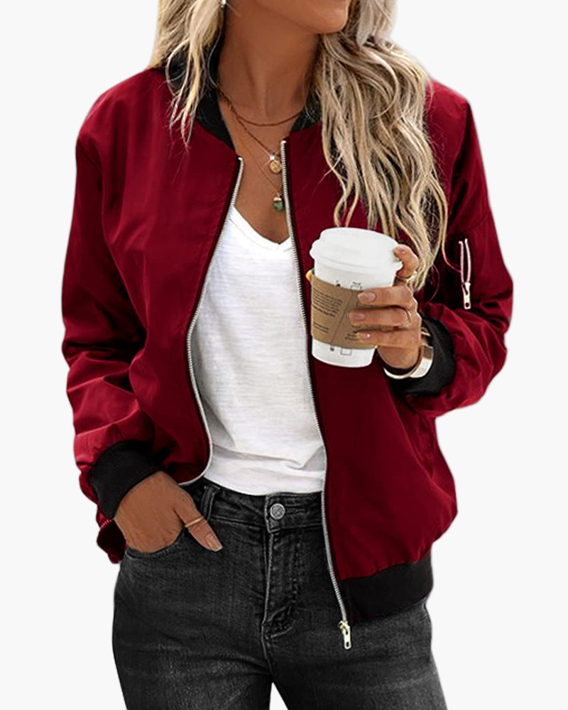 Chaqueta bomber clásica para mujer – Tendencia atemporal para tiempo libre y uso diario