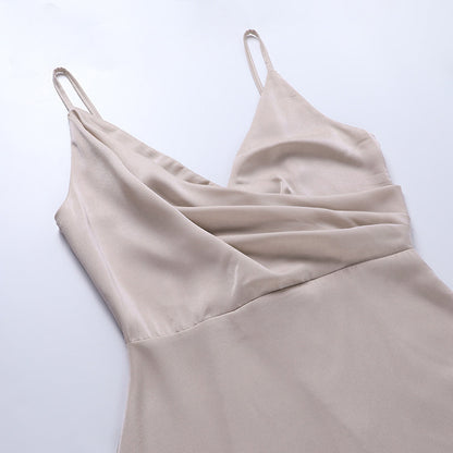 Vestido de noche para mujer con abertura y escote cruzado – Vestido largo elegante para ocasiones especiales