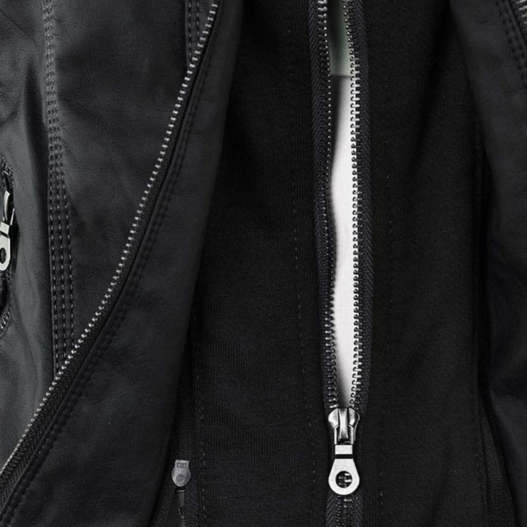 Giacca autunnale da donna con cappuccio – Giacca in pelle vegana alla moda per tutti i giorni e tempo libero