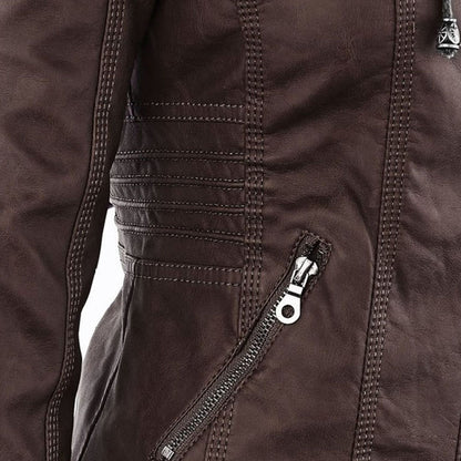 Veste en similicuir pour femme avec capuche – Un incontournable mode pour le quotidien et les loisirs