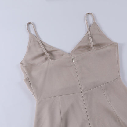 Vestido de noche para mujer con abertura y escote cruzado – Vestido largo elegante para ocasiones especiales