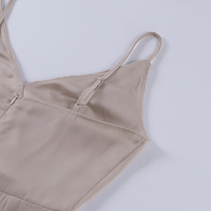 Vestido de noche para mujer con abertura y escote cruzado – Vestido largo elegante para ocasiones especiales