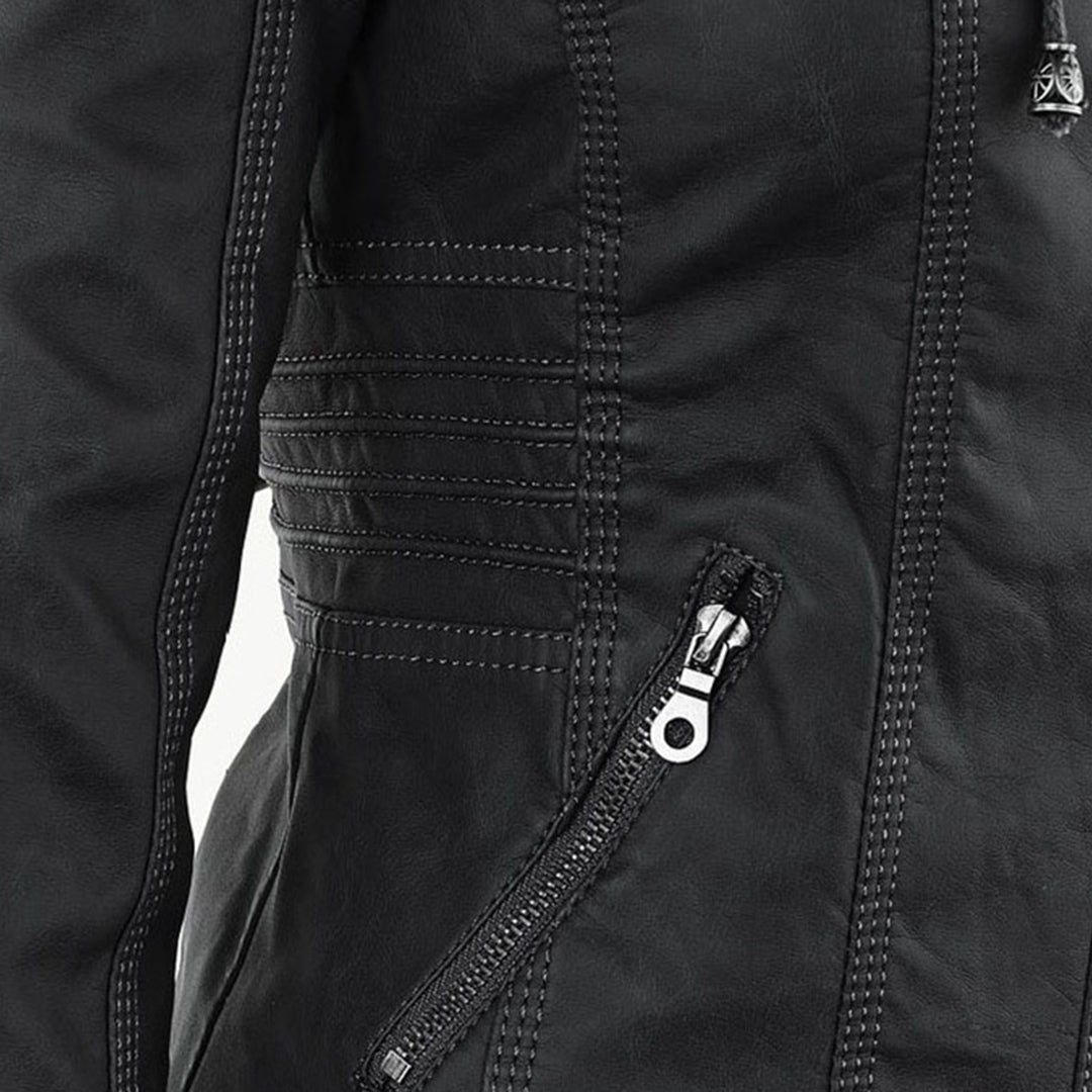 Veste en similicuir pour femme avec capuche – Un incontournable mode pour le quotidien et les loisirs