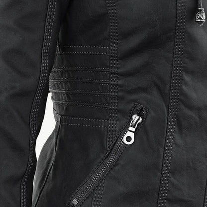 Veste en similicuir pour femme avec capuche – Un incontournable mode pour le quotidien et les loisirs
