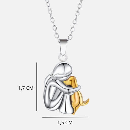 Damen Halskette mit Hund-Anhänger – Symbol für Freundschaft & Liebe, Geschenk für Hundefreunde