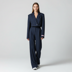 Regina | Set met gestreepte blazer en wijde broek voor dames