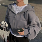 Oversized hoodie voor dames met rits en zakken