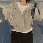 Oversized hoodie voor dames met rits en zakken