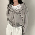 Oversized hoodie voor dames met rits en zakken