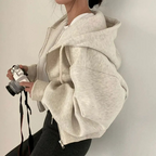 Oversized hoodie voor dames met rits en zakken