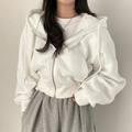 Oversized hoodie voor dames met rits en zakken