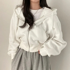 Oversized hoodie voor dames met rits en zakken