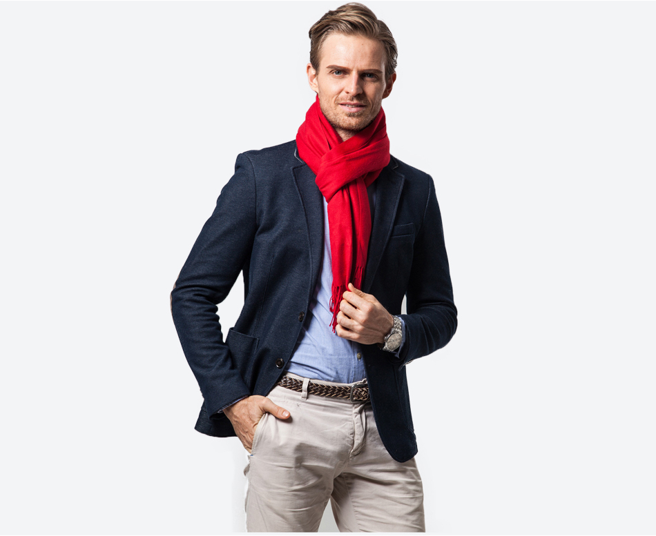 Rode kasjmier sjaal van zacht en warm materiaal