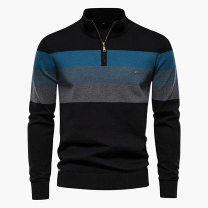 Maglione Uomo in Maglia con Cerniera – Look a Righe Moderno per Quotidiano e Tempo Libero