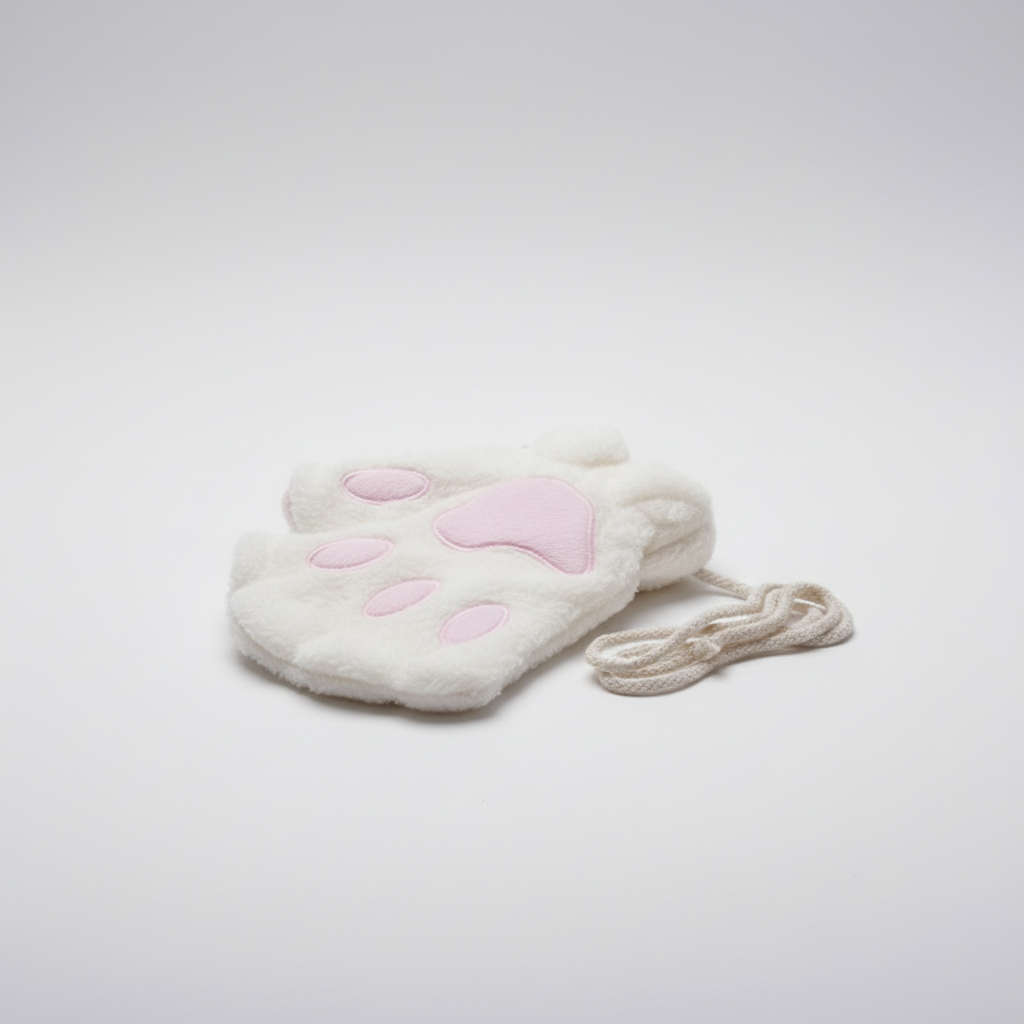 Vingerloze handschoenen met pootjesmotief en voering