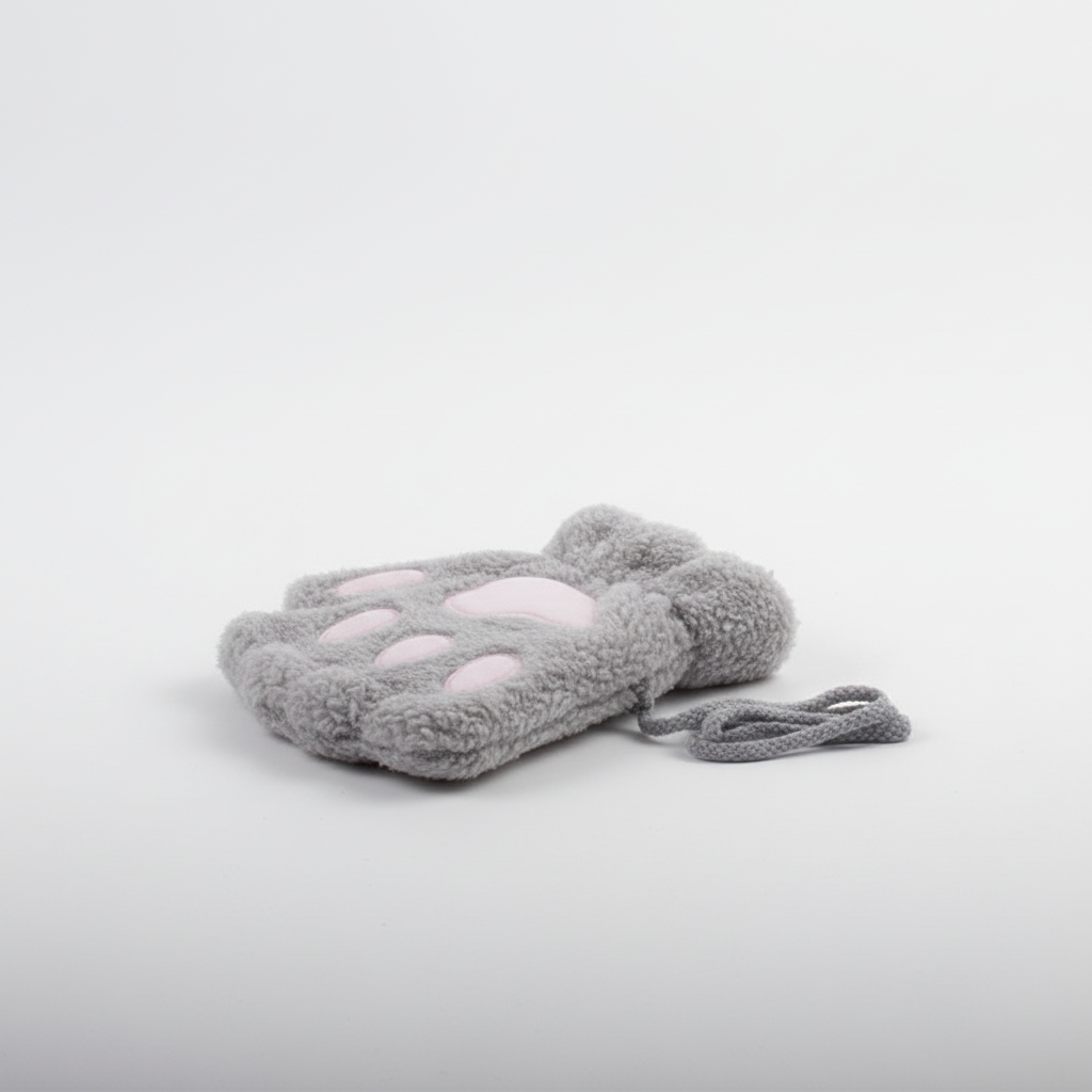 Vingerloze handschoenen met pootjesmotief en voering