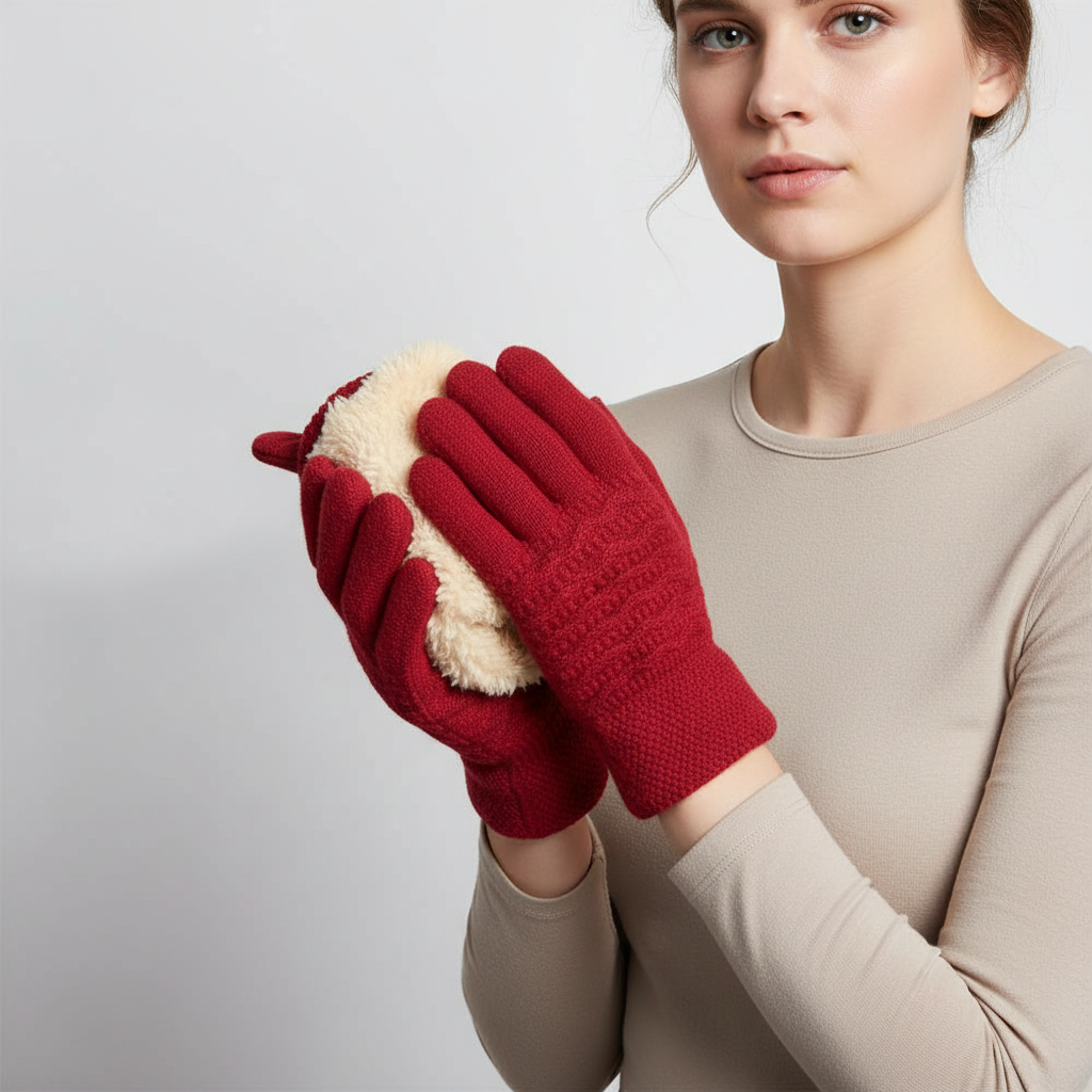 Touchscreen-handschoenen met kabelpatroon