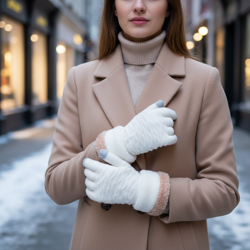 Touchscreen-handschoenen met kabelpatroon