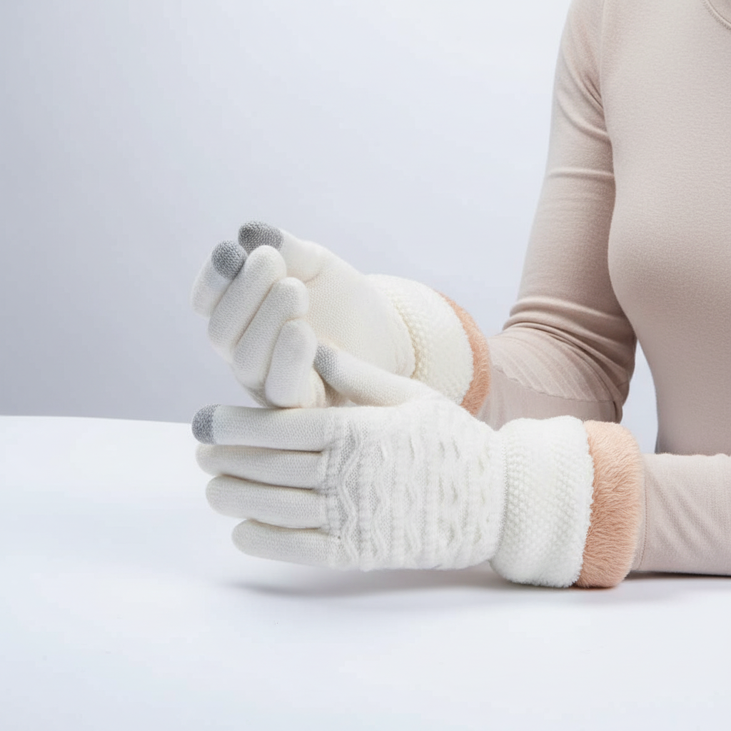 Touchscreen-handschoenen met kabelpatroon