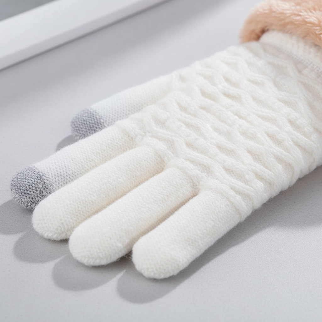 Touchscreen-handschoenen met kabelpatroon