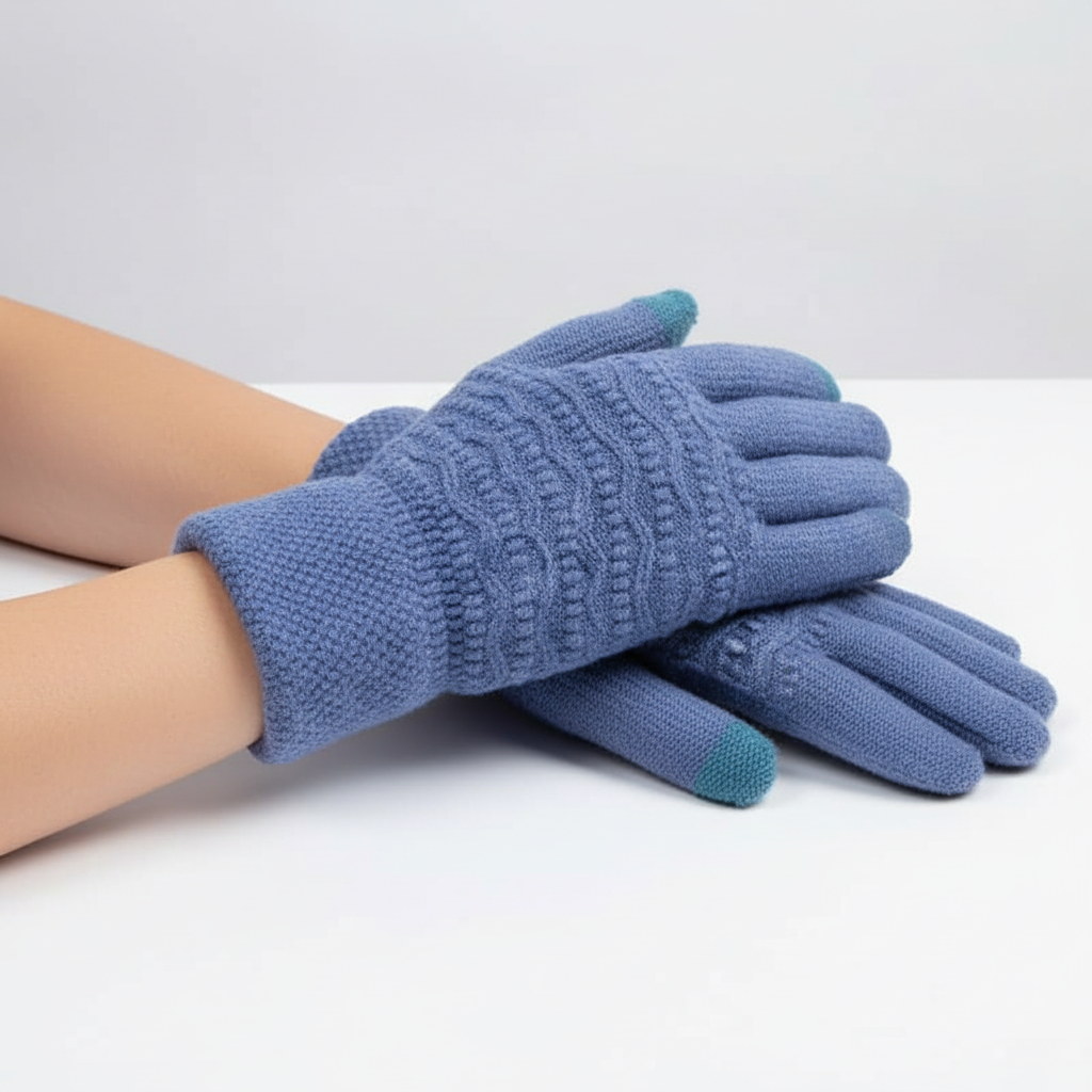 Touchscreen-handschoenen met kabelpatroon