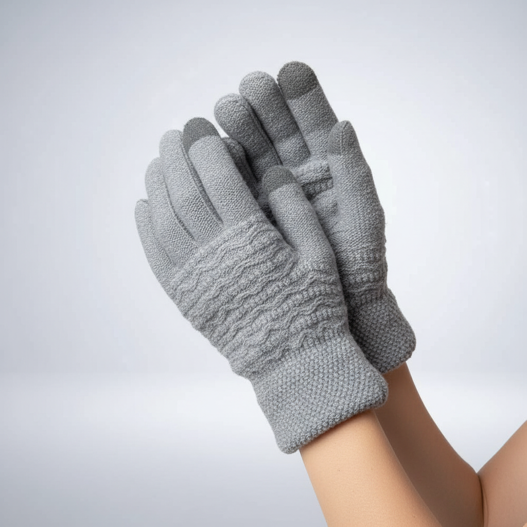 Touchscreen-handschoenen met kabelpatroon
