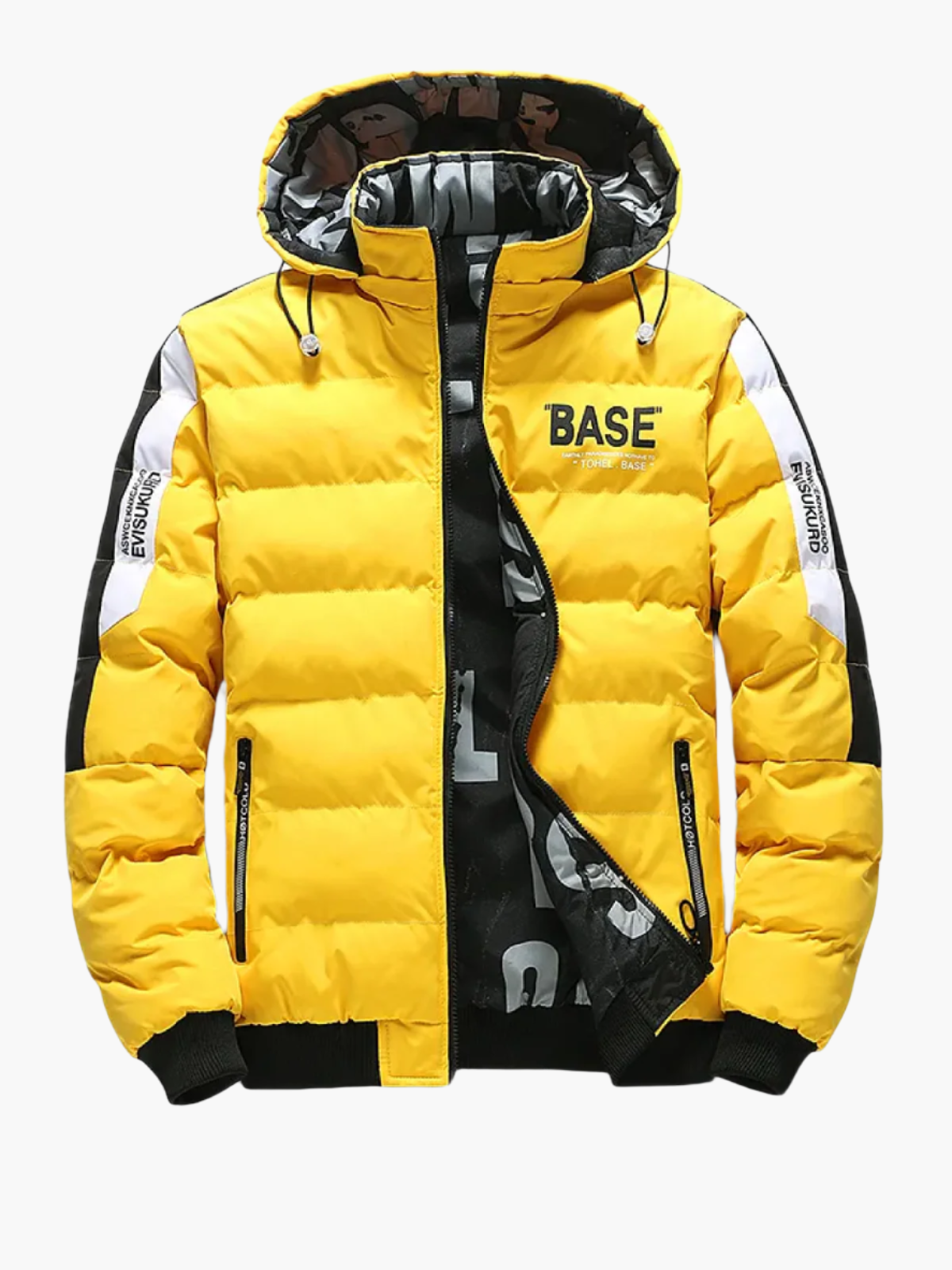 Giacca trapuntata invernale da uomo BASE streetwear urbana giacca di transizione con cappuccio
