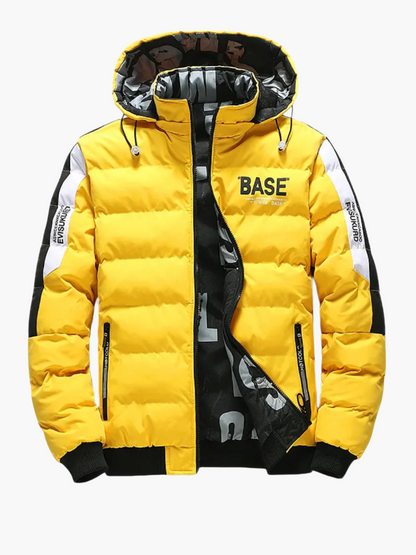 Giacca trapuntata invernale da uomo BASE streetwear urbana giacca di transizione con cappuccio