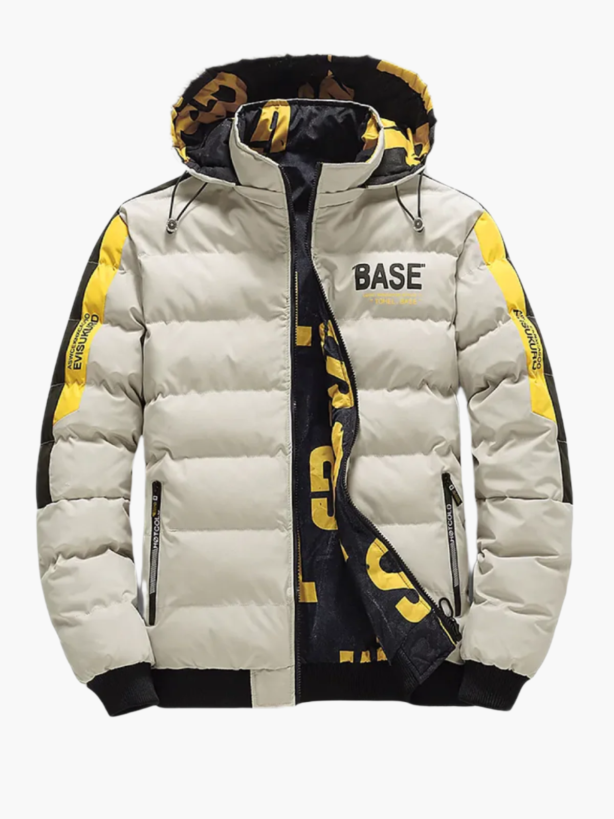 Giacca trapuntata invernale da uomo BASE streetwear urbana giacca di transizione con cappuccio