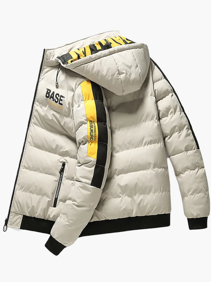 Giacca trapuntata invernale da uomo BASE streetwear urbana giacca di transizione con cappuccio