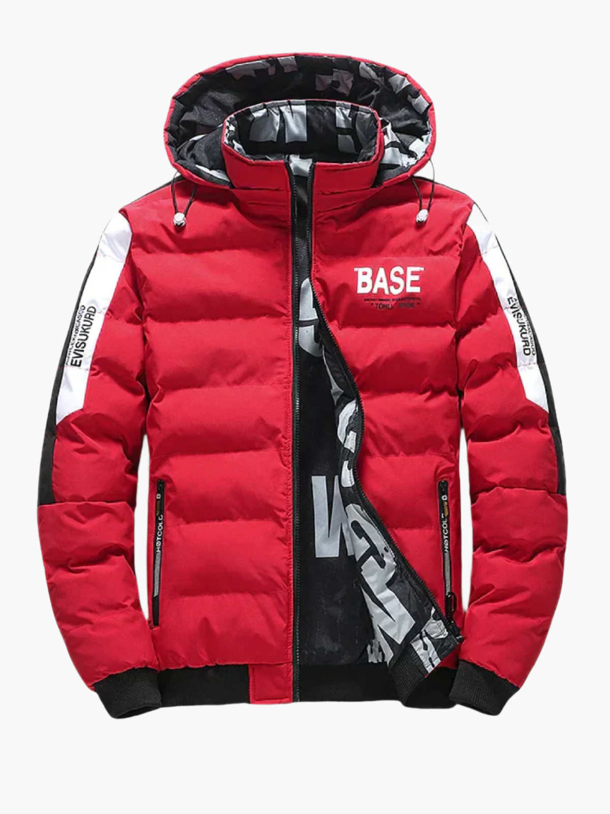 Giacca trapuntata invernale da uomo BASE streetwear urbana giacca di transizione con cappuccio