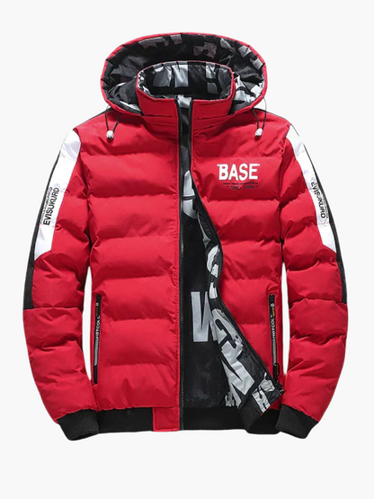 Giacca trapuntata invernale da uomo BASE streetwear urbana giacca di transizione con cappuccio