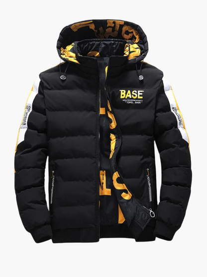 Giacca trapuntata invernale da uomo BASE streetwear urbana giacca di transizione con cappuccio