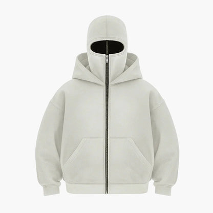 Unisex streetwear techwear hoodie med integreret ansigtsmaske – Urban stil til hverdag og udendørs