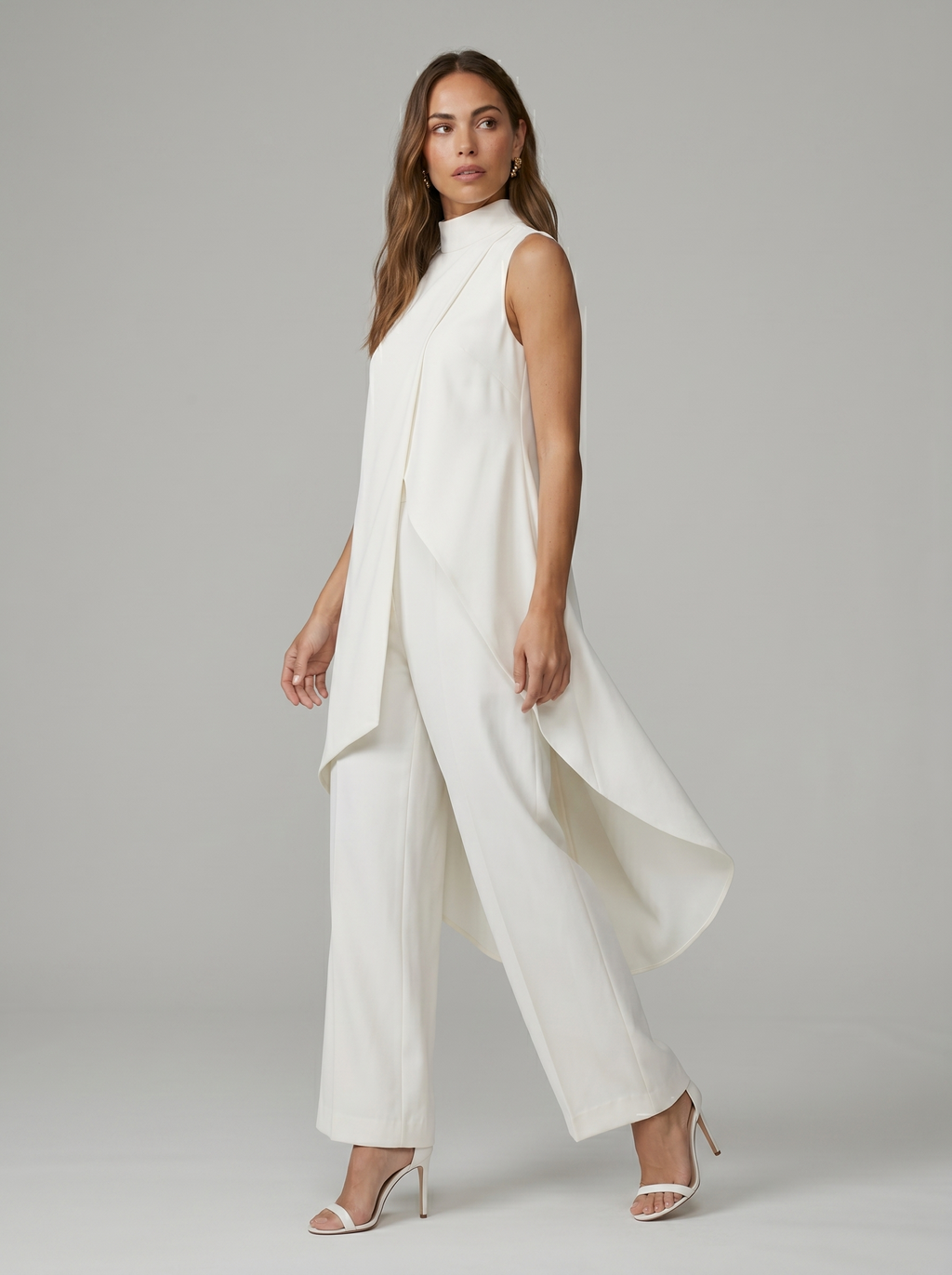 Sara | Mouwloze tweedelige set met col voor dames