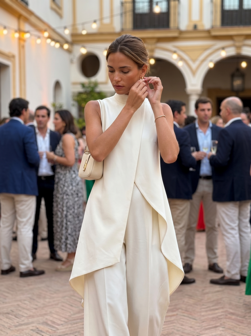 Sara | Mouwloze tweedelige set met col voor dames