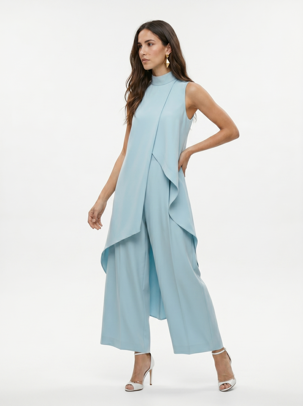 Sara | Mouwloze tweedelige set met col voor dames