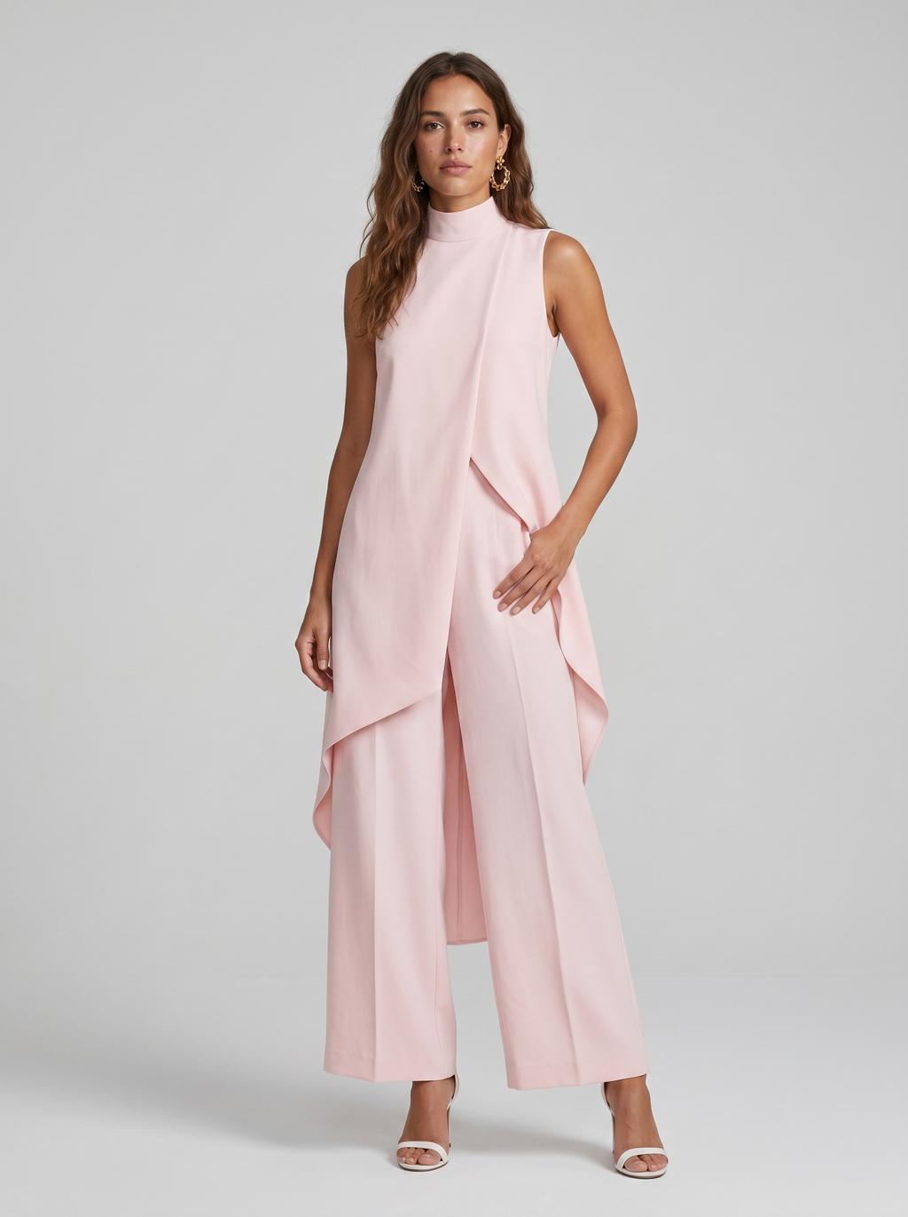 Sara | Mouwloze tweedelige set met col voor dames
