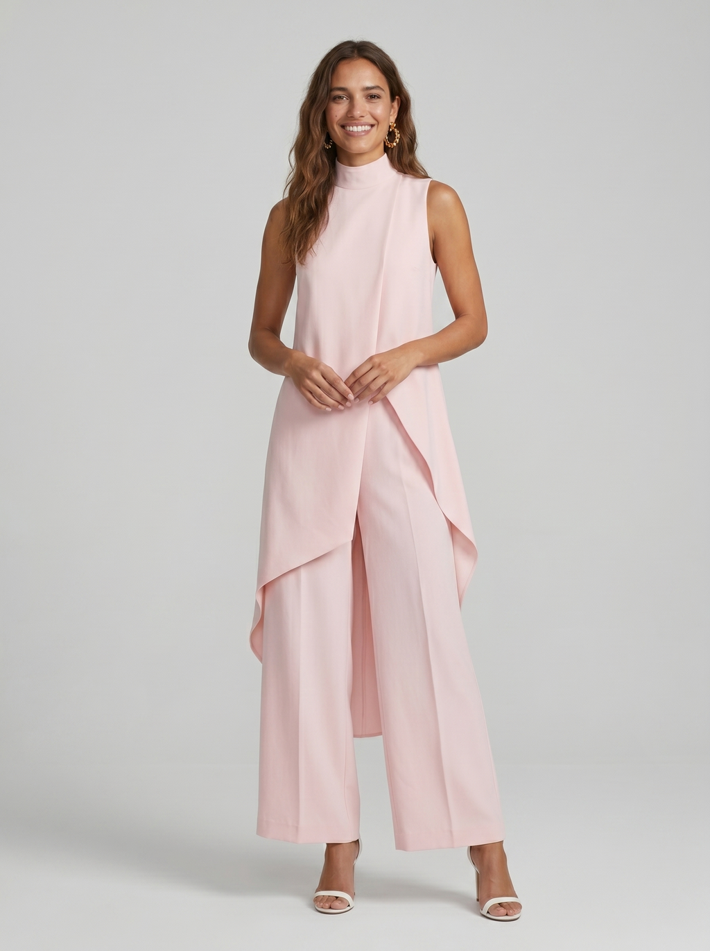 Sara | Mouwloze tweedelige set met col voor dames