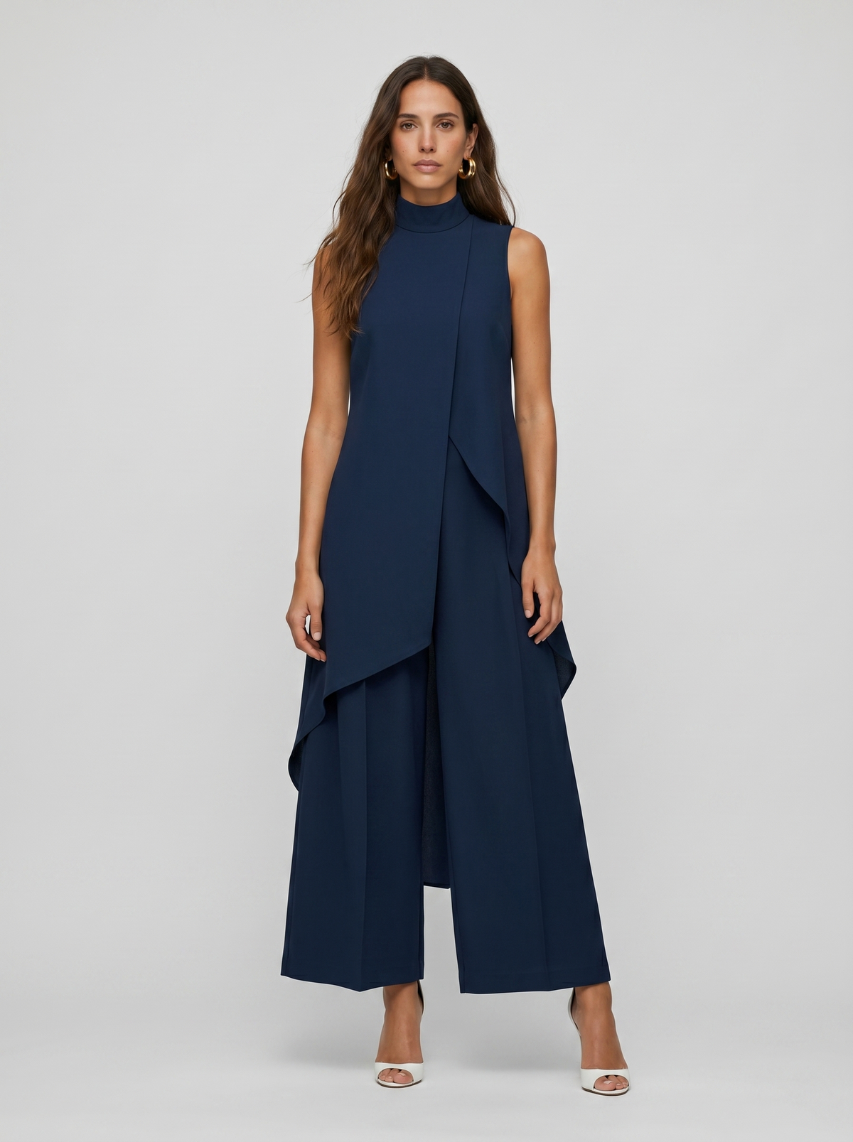 Sara | Mouwloze tweedelige set met col voor dames