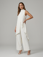Sara | Mouwloze tweedelige set met col voor dames