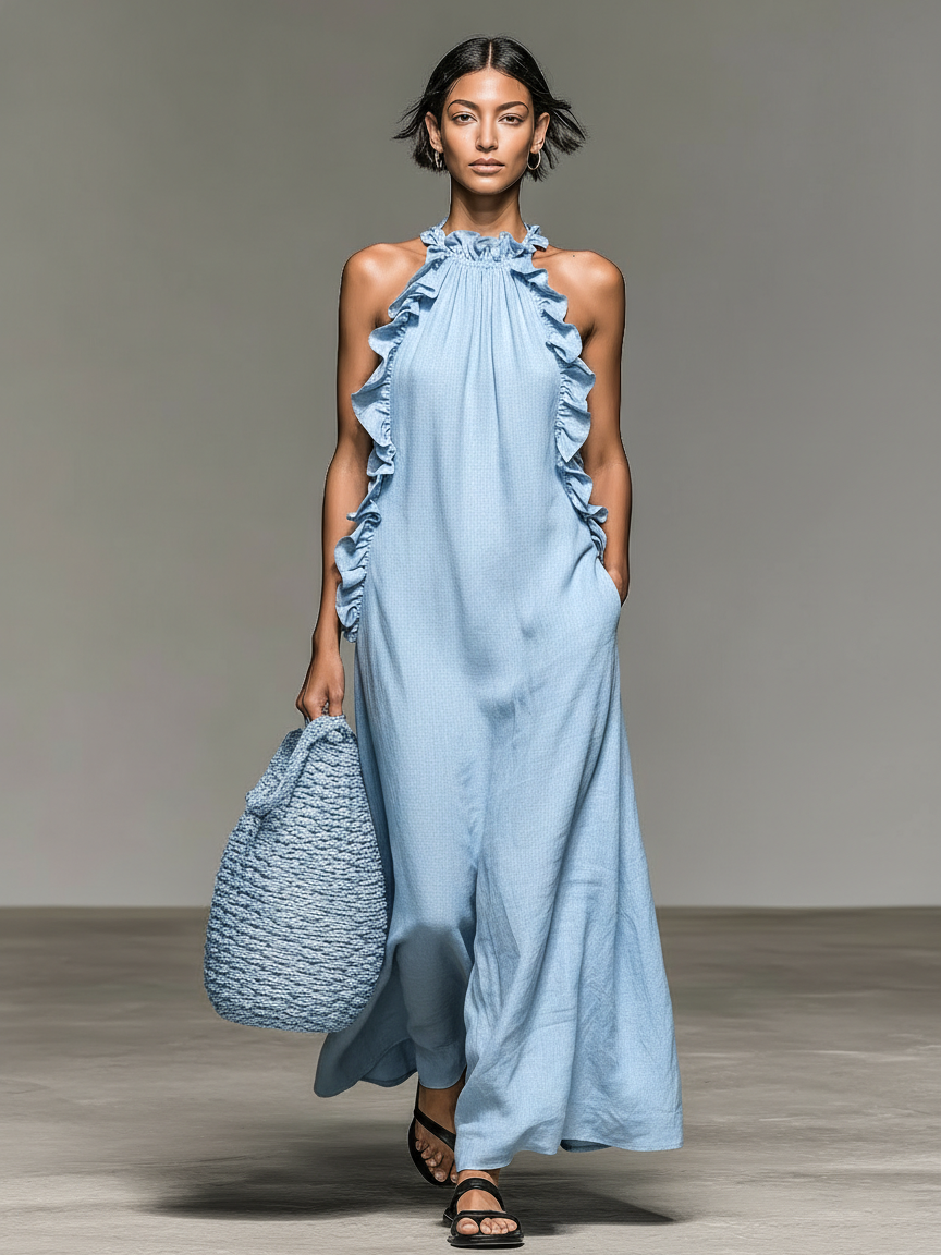 Lua | Strapless maxi-jurk met ruches voor dames