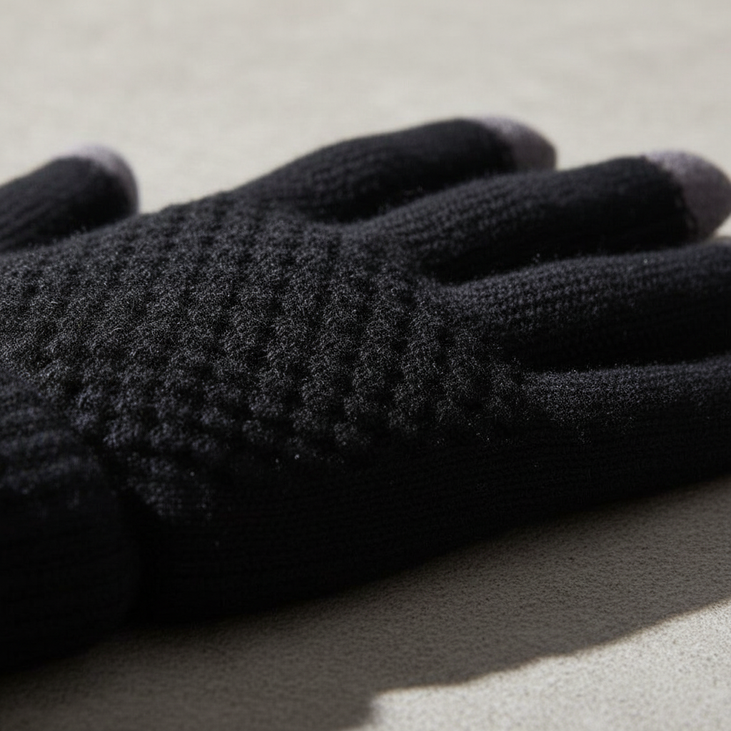 Gebreide touchscreen-handschoenen met voering