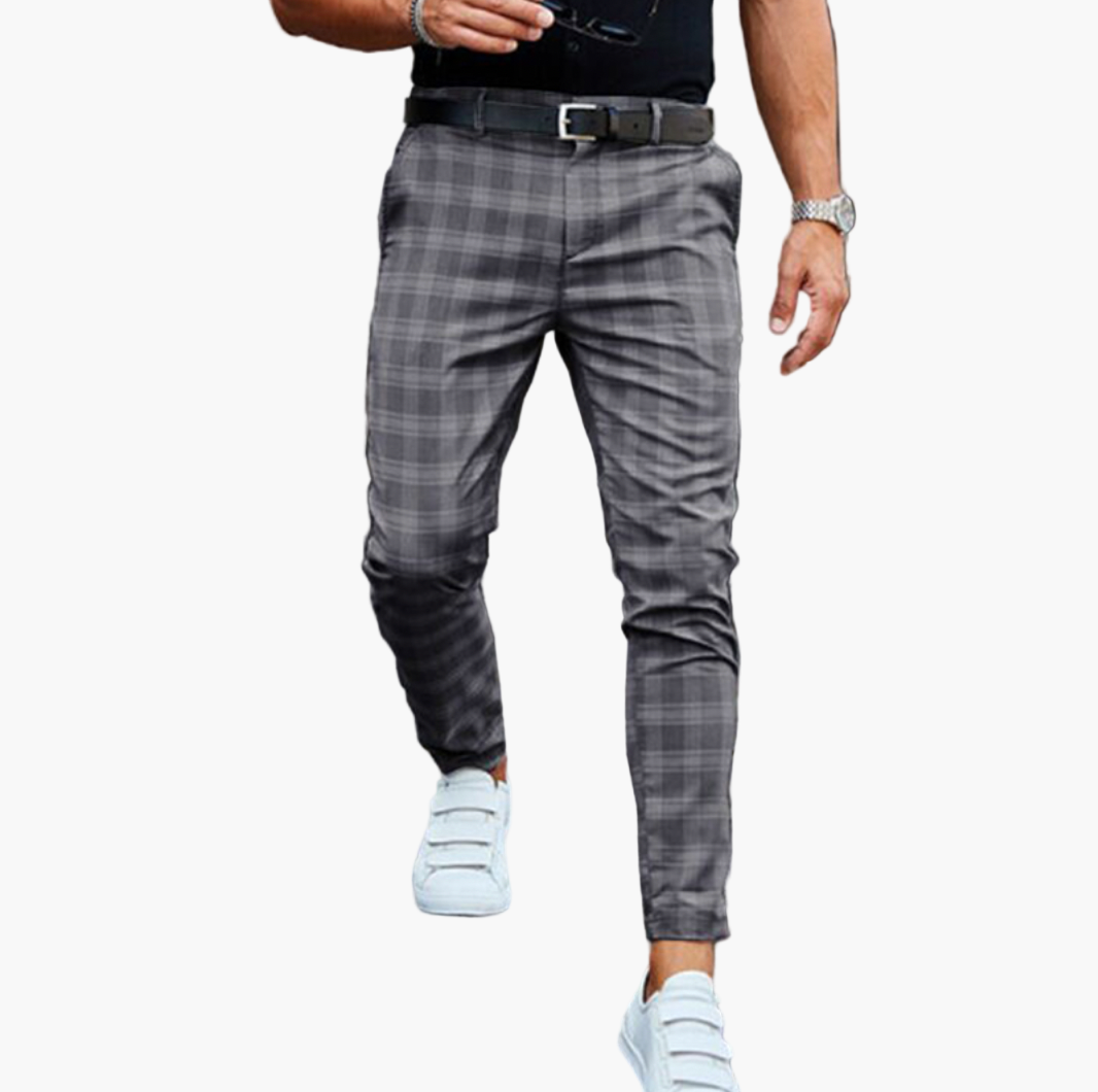 Pantaloni Chino da Uomo Moderni Slim Fit a Quadri – Pantaloni Eleganti per Business e Tempo Libero