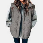 Bodywarmer voor dames met capuchon, knopen en zakken