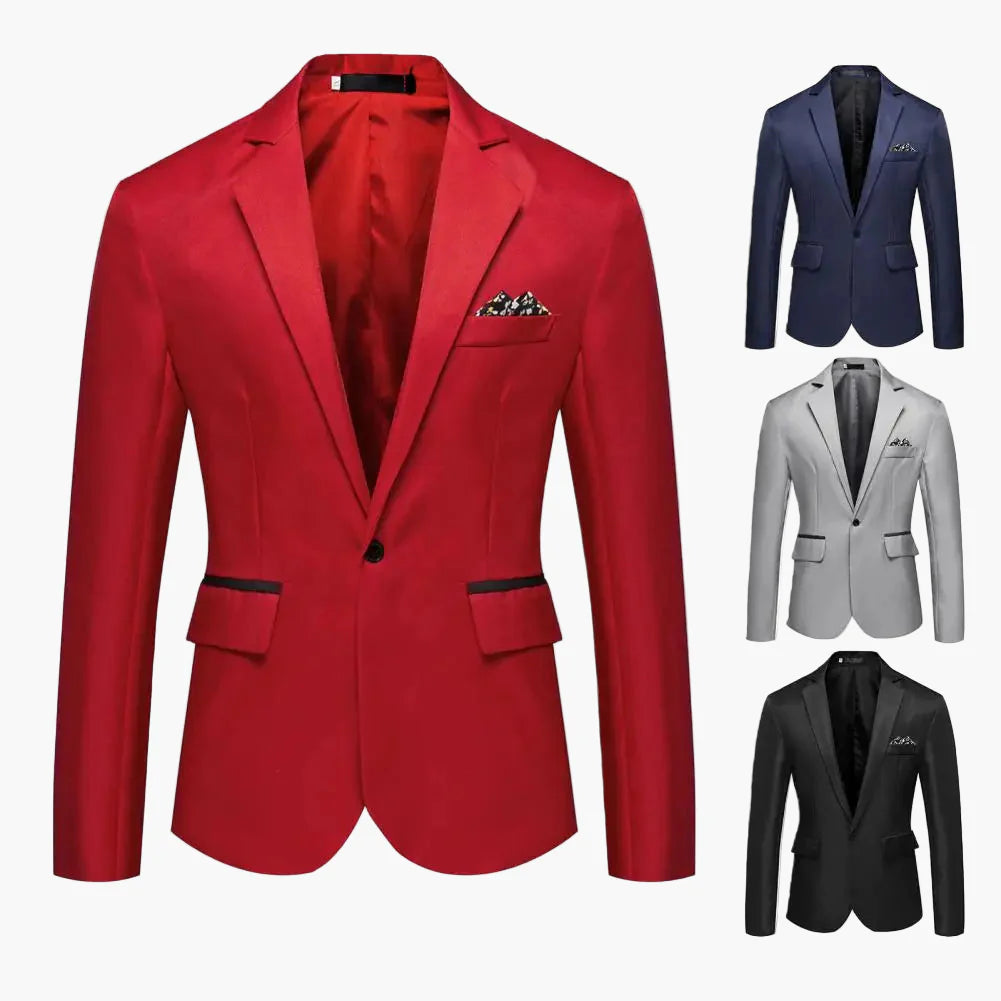Giacca da uomo moderna monopetto con un bottone per lavoro e occasioni festive – Blazer Slim Fit